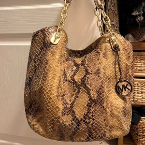 Authentic Michael Kors Snakeskin Tote/shoulder bag